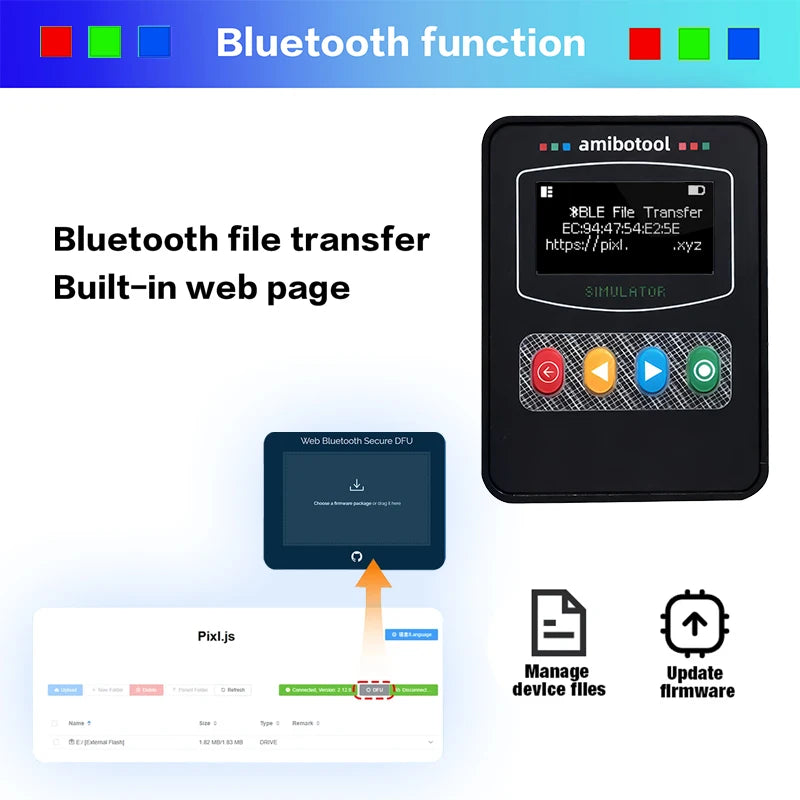 Allmiibo Bluetooth NFC Emulator– Portable NFC Emulator with OLED Display